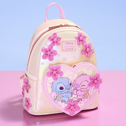 Stitch & Angel Cherry Blossom Heart Mini Backpack - Image 2