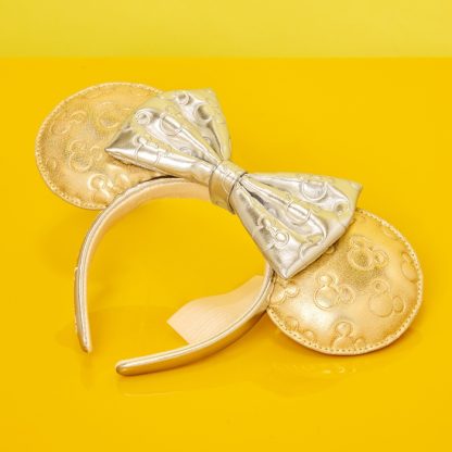 Minnie Mouse Exclusive Metallic Gold & Silver Quilted Ear Headband - Image 2