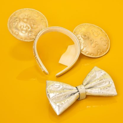 Minnie Mouse Exclusive Metallic Gold & Silver Quilted Ear Headband - Image 4