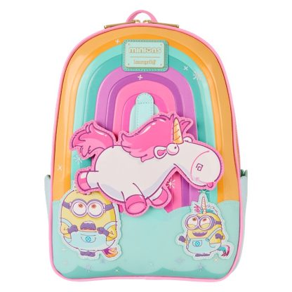 Minions Fluffy Unicorn Rainbow Mini Backpack - Image 3