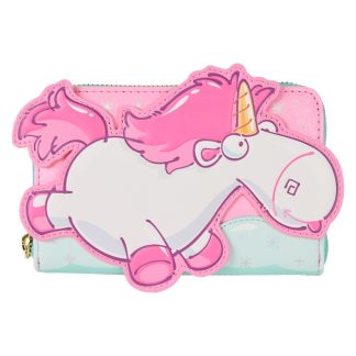 Minions Fluffy Unicorn Rainbow Glitter Zip Around Wallet