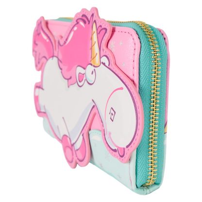 Minions Fluffy Unicorn Rainbow Glitter Zip Around Wallet - Image 4
