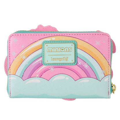 Minions Fluffy Unicorn Rainbow Glitter Zip Around Wallet - Image 5