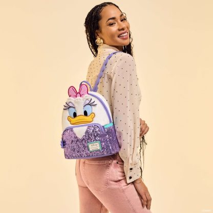 Daisy Duck 85th Anniversary Sequin Plush Cosplay Mini Backpack - Image 2
