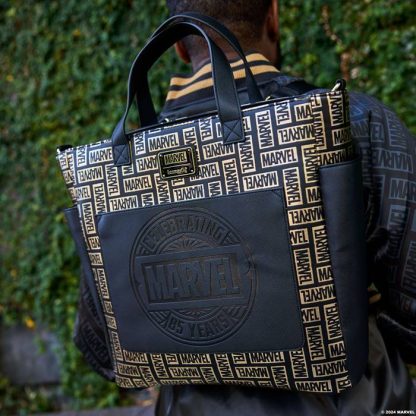 Marvel 85th Anniversary All-Over Print Logo Convertible Backpack & Tote Crossbody Bag - Image 3
