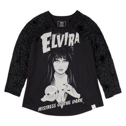 Elvira, Mistress of the Dark Glow Unisex Raglan Tee