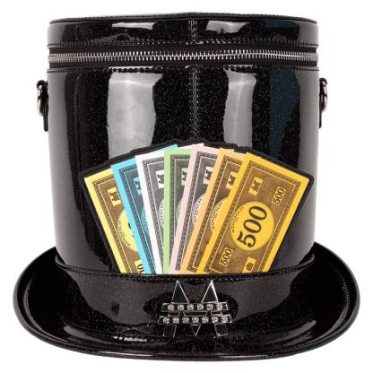 Monopoly 90th Anniversary Top Hat Glitter Figural Crossbody Bag - Image 4