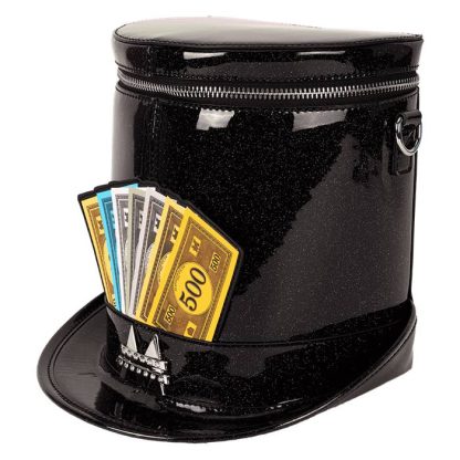 Monopoly 90th Anniversary Top Hat Glitter Figural Crossbody Bag - Image 5