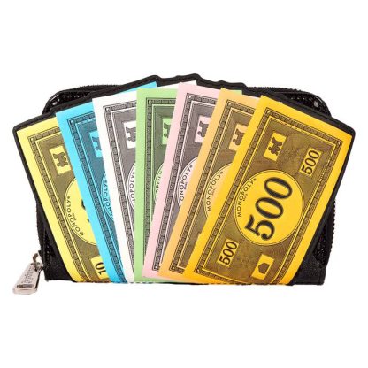 Monopoly 90th Anniversary Money Glitter Zip Around Wallet
