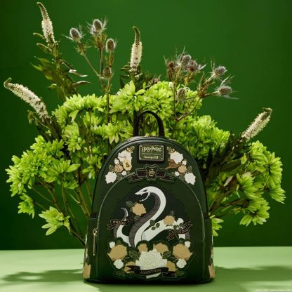 Harry Potter Slytherin House Floral Tattoo Mini Backpack - Image 2
