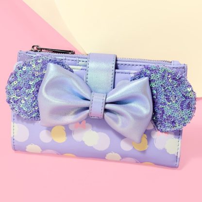 Minnie Mouse Exclusive Iridescent All-Over Print Sequin Ear Flap Wallet - Image 2