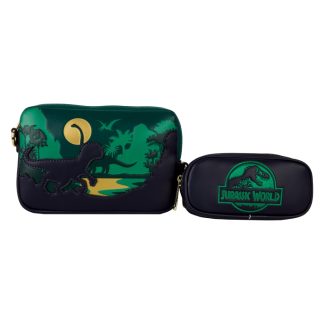 Jurassic World Jungle Dinosaur Silhouette Sling Crossbody Bag With Coin Bag