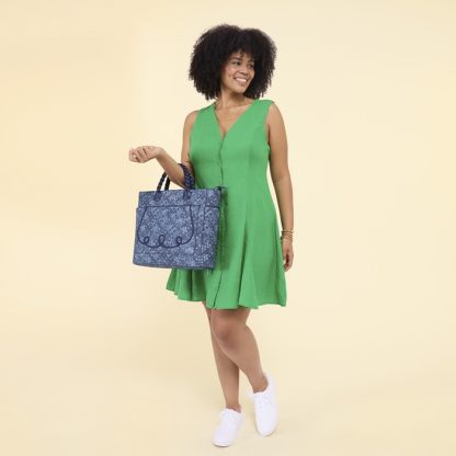 Loungefly Faux Denim Convertible Backpack & Tote Crossbody Bag - Image 2