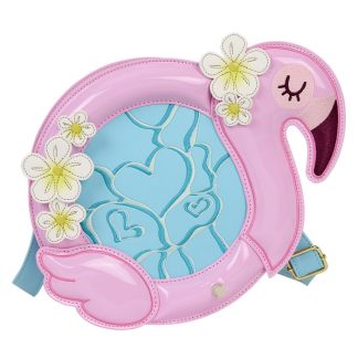 Loungefly Flamingo Pool Float Figural Crossbody Bag with Coin Bag