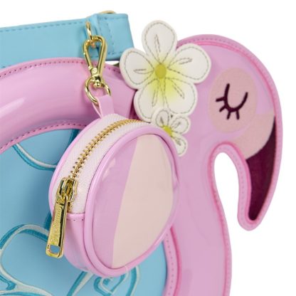 Loungefly Flamingo Pool Float Figural Crossbody Bag with Coin Bag - Image 5