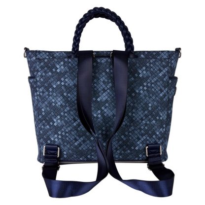 Loungefly Faux Denim Convertible Backpack & Tote Crossbody Bag - Image 4