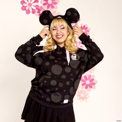 Minnie Mouse Floral Rock The Dots Unisex Hoodie - Image 2
