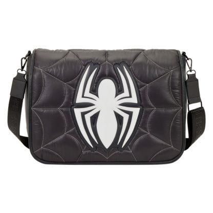 Spider-Man Black & White Suit Quilted Messenger Crossbody Bag