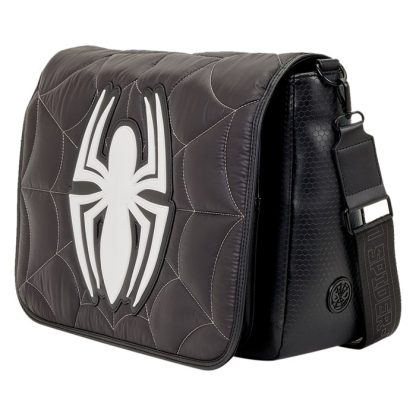 Spider-Man Black & White Suit Quilted Messenger Crossbody Bag - Image 5