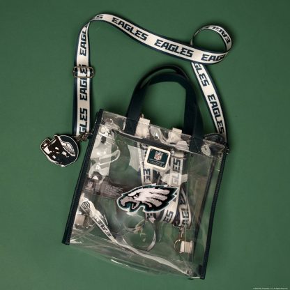 NFL Philadelphia Eagles Clear Convertible Backpack & Tote Crossbody Stadium Bag - Image 2