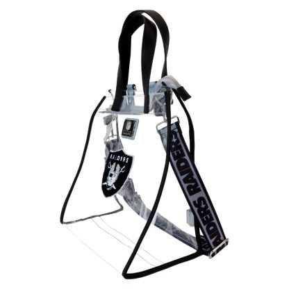 NFL Las Vegas Raiders Clear Convertible Backpack & Tote Crossbody Stadium Bag - Image 4