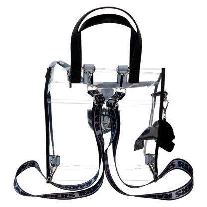 NFL Las Vegas Raiders Clear Convertible Backpack & Tote Crossbody Stadium Bag - Image 6