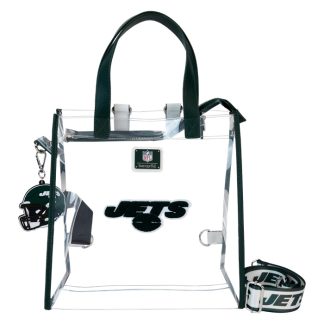 NFL New York Jets Clear Convertible Backpack & Tote Crossbody Stadium Bag