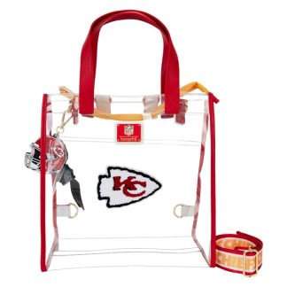 NFL Kansas City Chiefs Clear Convertible Backpack & Tote Crossbody Stadium Bag