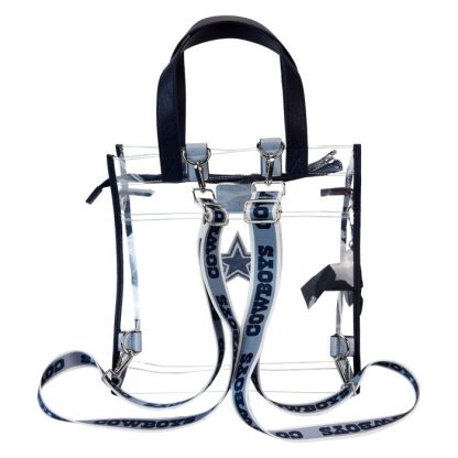 NFL Dallas Cowboys Clear Convertible Backpack & Tote Crossbody Stadium Bag - Image 6