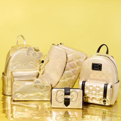 Sanrio Hello Kitty 50th Anniversary Gold Zip Around Wallet - Image 3