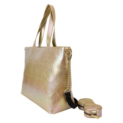 Sanrio Hello Kitty 50th Anniversary Metallic Gold Tote Crossbody Bag With Coin Bag - Image 3