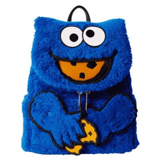 Sesame Street Cookie Monster Plush Cosplay Mini Backpack With Coin Bag