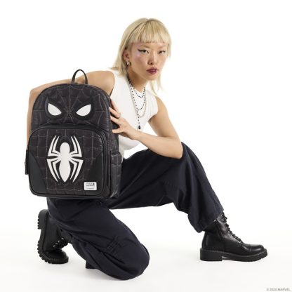 Spider-Man Black & White Suit Cosplay Quilted Full-Size Backpack - Image 2