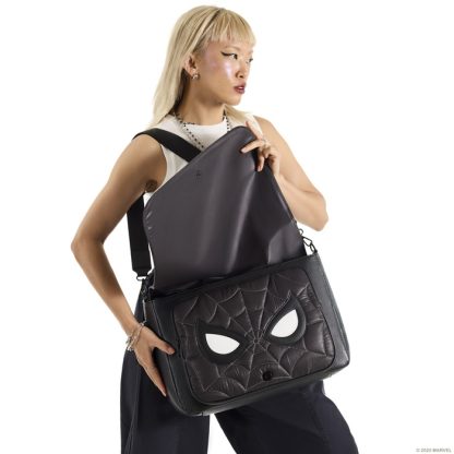 Spider-Man Black & White Suit Quilted Messenger Crossbody Bag - Image 3