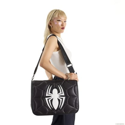 Spider-Man Black & White Suit Quilted Messenger Crossbody Bag - Image 2