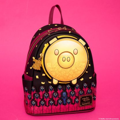 Squid Game Piggy Bank Masked Men Glow Mini Backpack - Image 2
