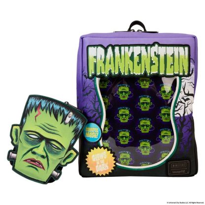 Universal Monsters Frankenstein Mask Glow Mini Backpack With Coin Bag - Image 6