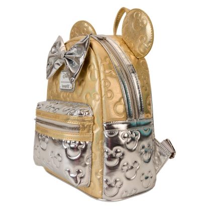 Minnie Mouse Exclusive Metallic Gold & Silver Quilted Mini Backpack - Image 4