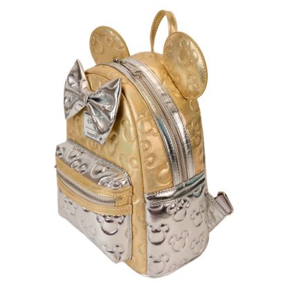 Minnie Mouse Exclusive Metallic Gold & Silver Quilted Mini Backpack - Image 5