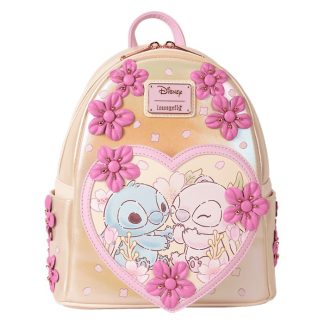 Stitch & Angel Cherry Blossom Heart Mini Backpack