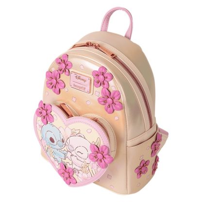Stitch & Angel Cherry Blossom Heart Mini Backpack - Image 5