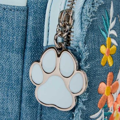 Disney Dogs & Cats Floral Faux Denim Fringe Mini Backpack - Image 8