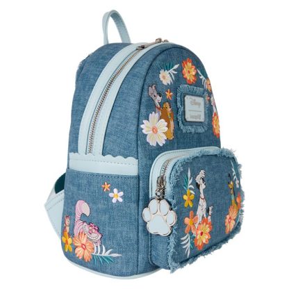 Disney Dogs & Cats Floral Faux Denim Fringe Mini Backpack - Image 6