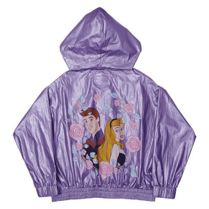 Sleeping Beauty Princess Aurora & Prince Phillip Floral Half-Zip Unisex Windbreaker Jacket - Image 4