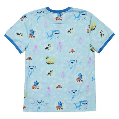Finding Nemo 20th Anniversary Bubbles All-Over Print Unisex Ringer Tee - Image 4