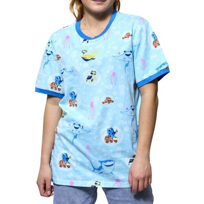 Finding Nemo 20th Anniversary Bubbles All-Over Print Unisex Ringer Tee - Image 7
