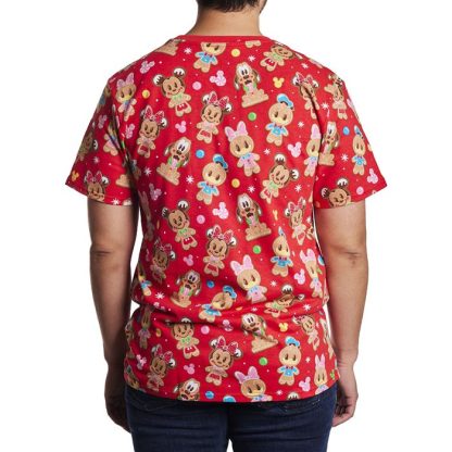 Mickey & Friends Gingerbread Cookie All-Over Print Unisex Tee - Image 5