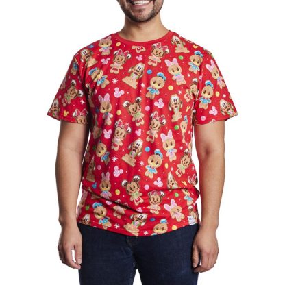 Mickey & Friends Gingerbread Cookie All-Over Print Unisex Tee