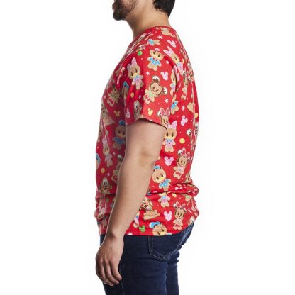 Mickey & Friends Gingerbread Cookie All-Over Print Unisex Tee - Image 4
