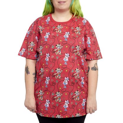 Western Mickey & Minnie Lasso All-Over Print Unisex Tee